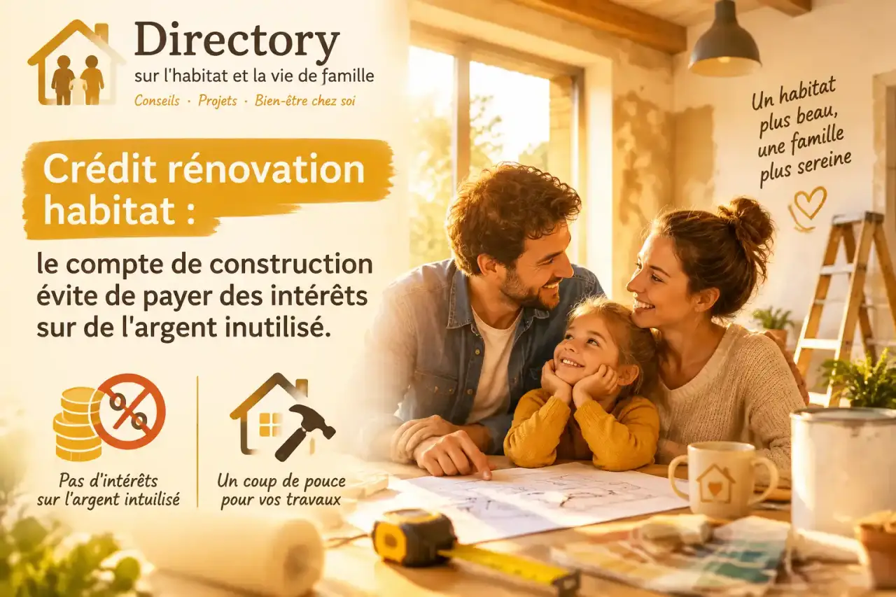 Crédit rénovation habitat : le compte de construction évite de payer des intérêts sur de l'argent inutilisé